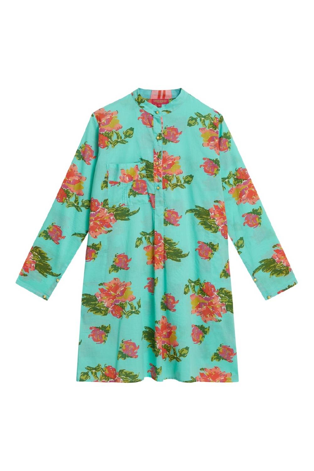 Lisa Corti kurta corta azhar flower aqua Black Friday Prezzi