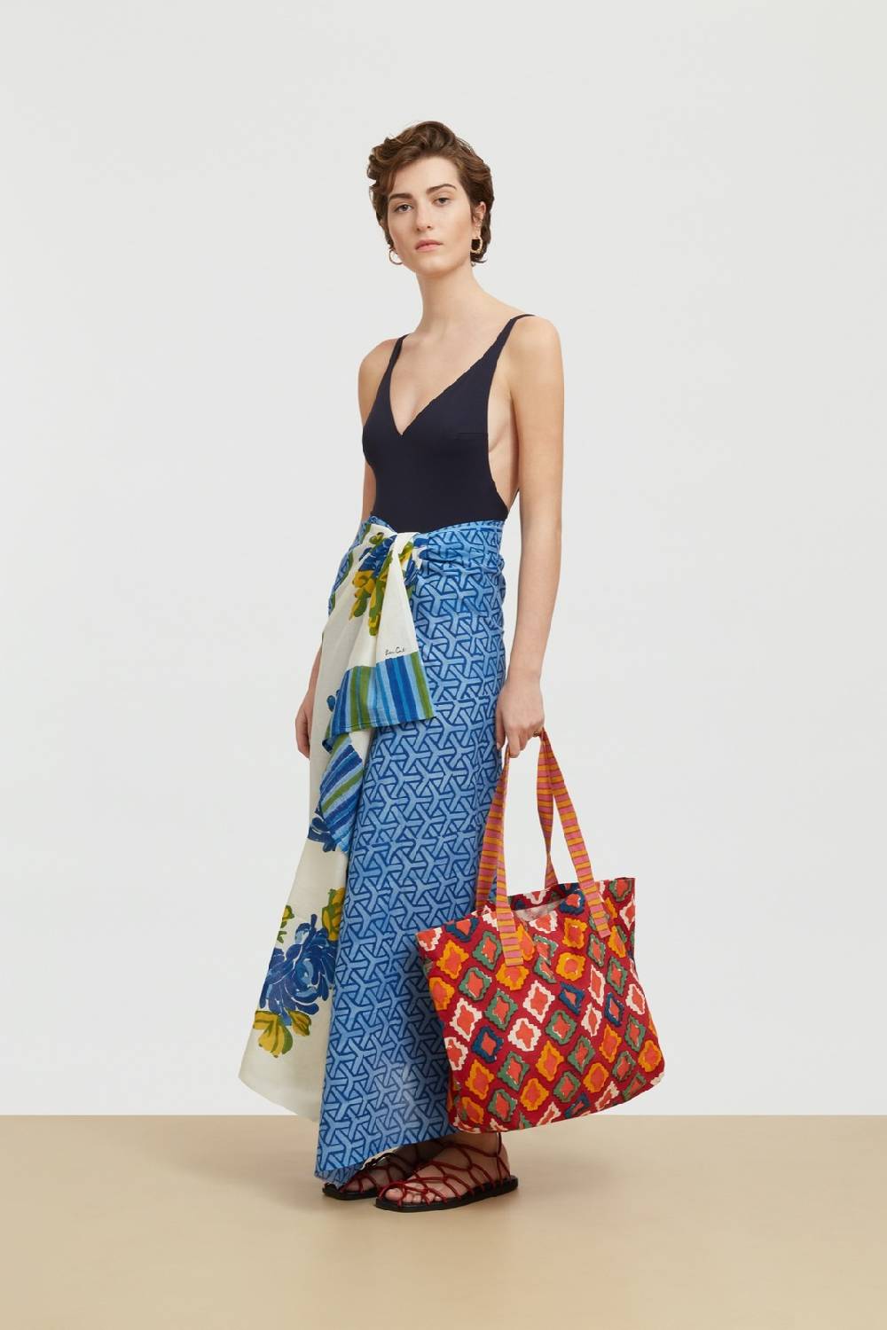 Lisa Corti pareo vienna blue cream Duty-free