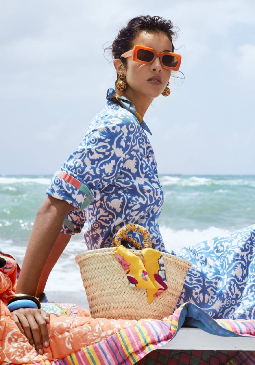 Lisa Corti borsa mercato in paglia oro rebecca de ravenel x lisa corti 50% di sconto per tempo limitato