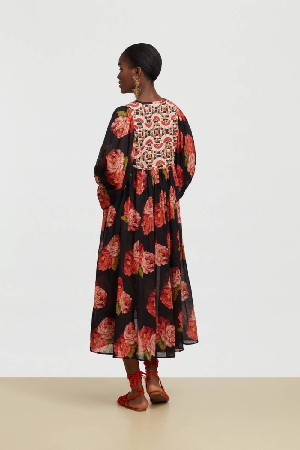 Lisa Corti abito ortensia folk rose black Pezzi Unici