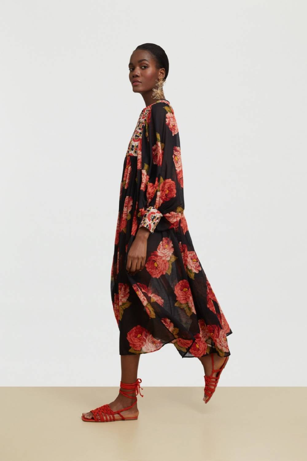 Lisa Corti abito ortensia folk rose black Pezzi Unici