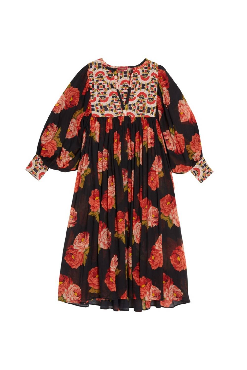 Lisa Corti abito ortensia folk rose black Pezzi Unici