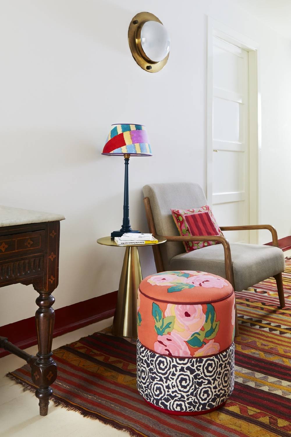 Lisa Corti pouf nizam red spiral black white Prezzo Ridotto
