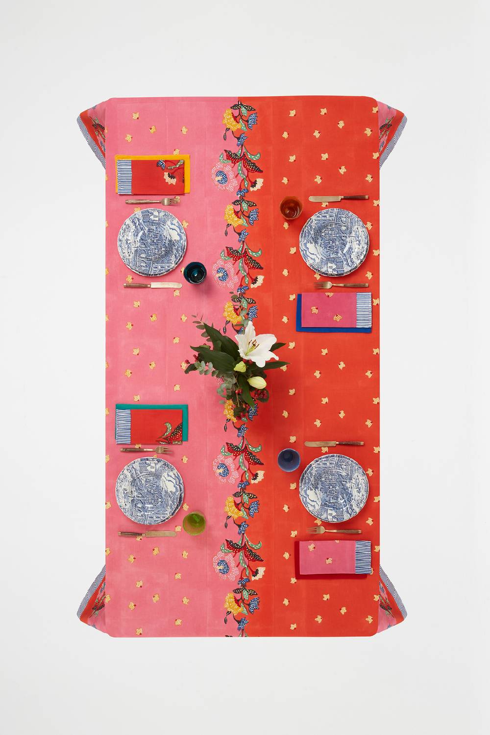 Lisa Corti telo cotone 140x240cm indonesian red rose In Vendita