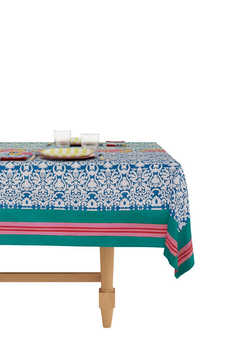 Lisa Corti telo cotone 140x240cm dam dam veronese blue Saldi