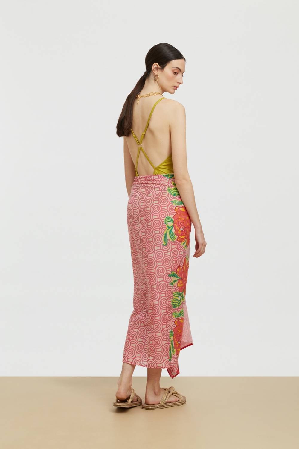 Lisa Corti pareo camelia magenta pink Offerta esclusiva