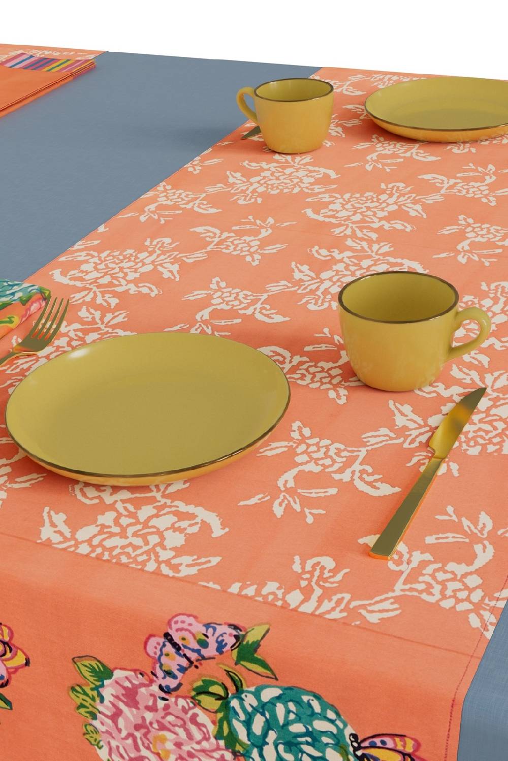 Lisa Corti tovaglietta doppia cotone 50x150cm kandem queen peach Latest fashion
