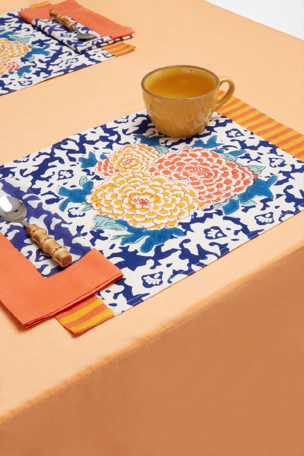 Lisa Corti tovagliolo cotone 50x50cm arabesque blue natural Offerta settimanale