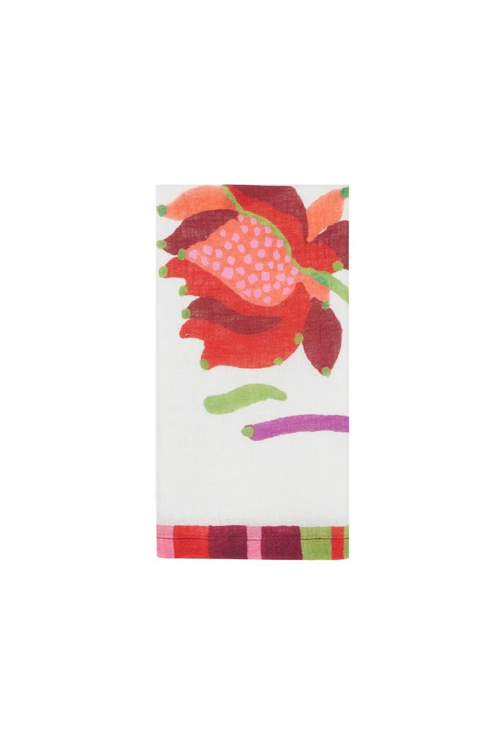 Lisa Corti tovagliolo lino 50x50cm japanese white red pink Fino al 65% di sconto