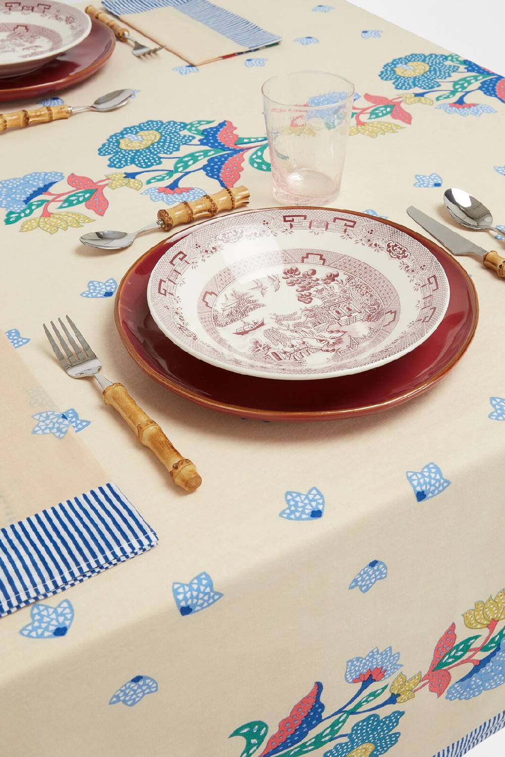 Lisa Corti tovagliolo cotone 50x50cm cutter brooks x lisa corti indonesian natural cold flower Offerta speciale della fabbrica