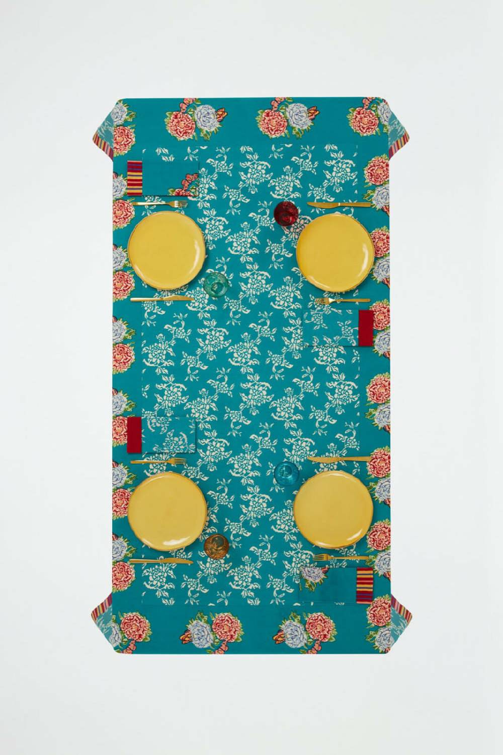 Lisa Corti telo cotone 140x240cm kandem queen green In vendita