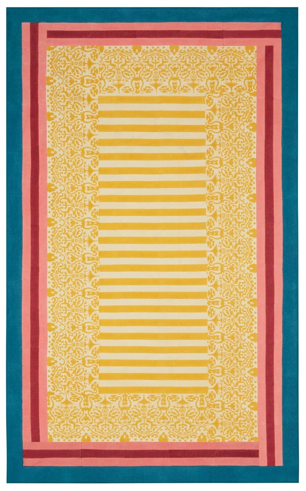 Lisa Corti telo cotone 140x240cm damask design gold Italy