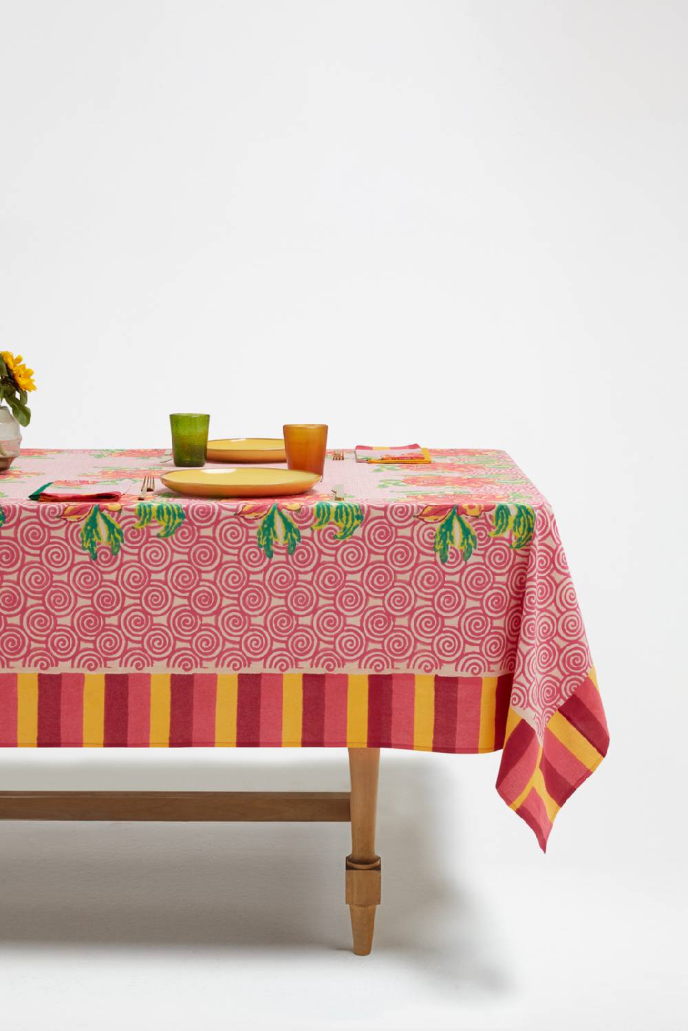 Lisa Corti telo cotone 140x240cm camelia magenta pink In Linea