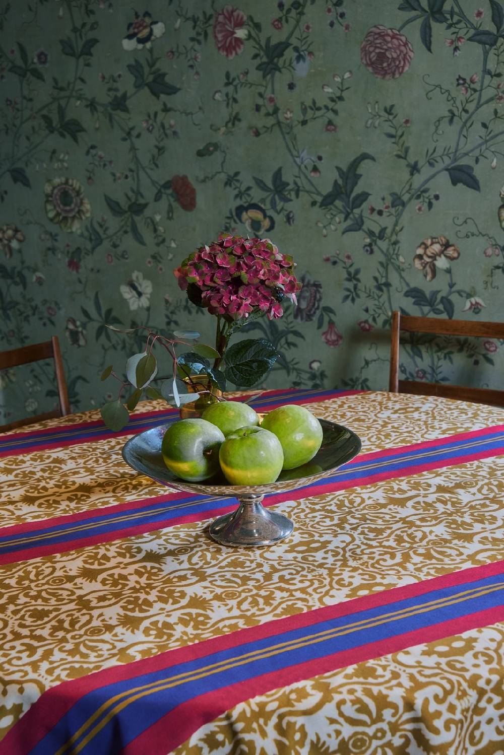 Lisa Corti telo cotone 140x240cm damask stripe chutney Qualità