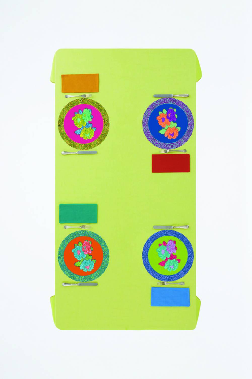 Lisa Corti tovaglietta rigida 34cm kauai peony acid green Prezzo Ridotto