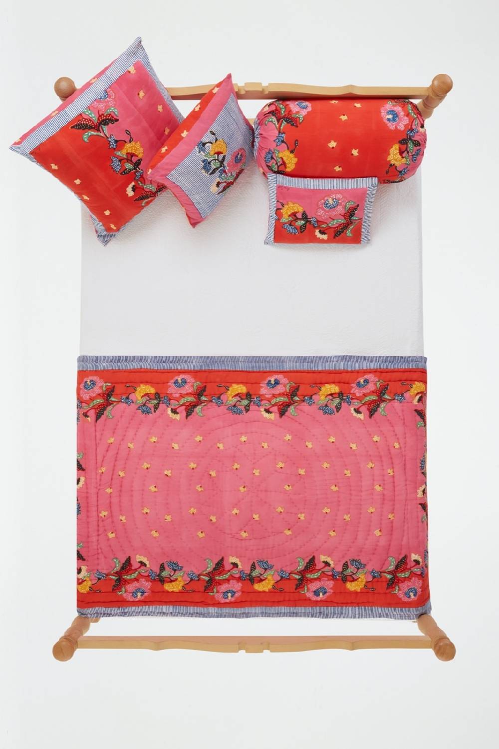 Lisa Corti trapunta reversibile 110x180cm indonesian red rose Spedizione gratuita