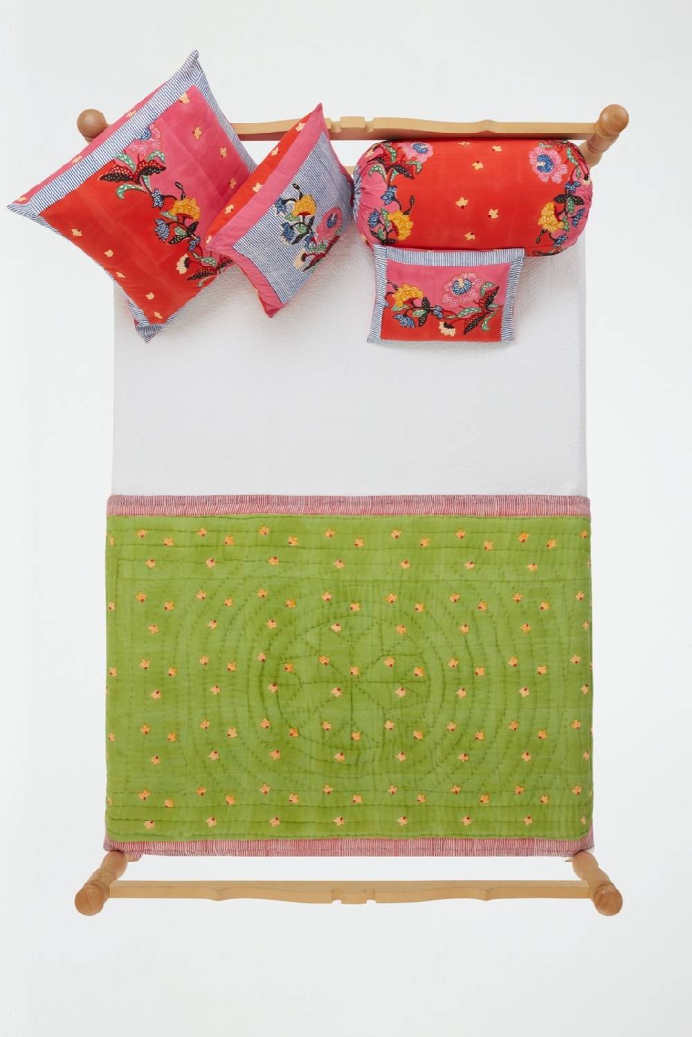 Lisa Corti trapunta reversibile 110x180cm indonesian red rose Spedizione gratuita