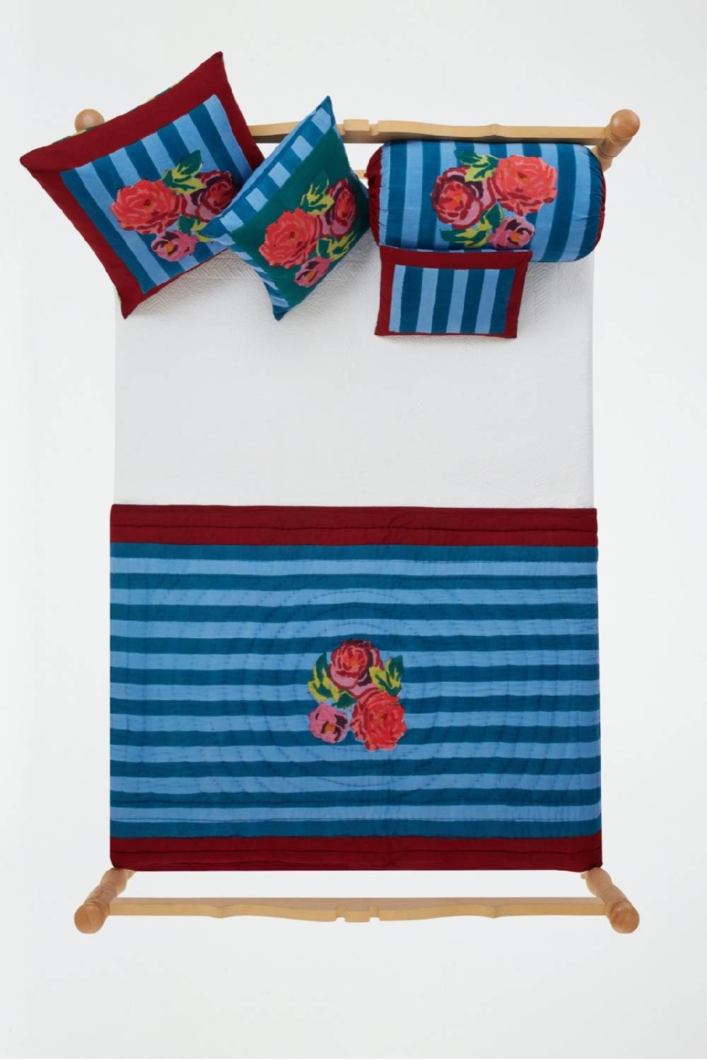 Lisa Corti trapunta reversibile 110x180cm nizam stripes ferozi sugar Comprare a buon mercato