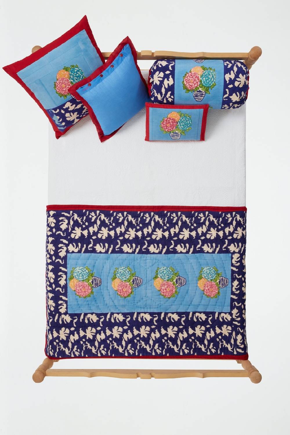 Lisa Corti trapunta reversibile 110x180cm lisa corti x la minervetta blue pot sky Flash Sale