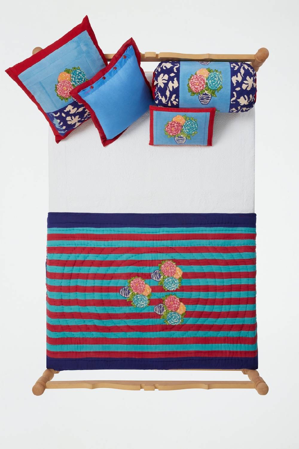 Lisa Corti trapunta reversibile 110x180cm lisa corti x la minervetta blue pot sky Flash Sale