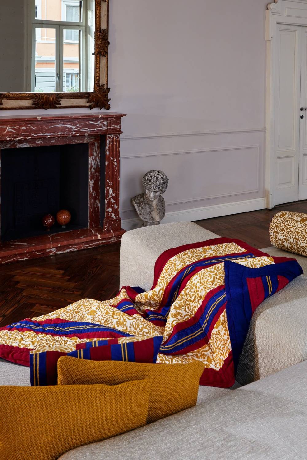 Lisa Corti trapunta reversibile 110x180cm damask stripes chutney Offerta natalizia