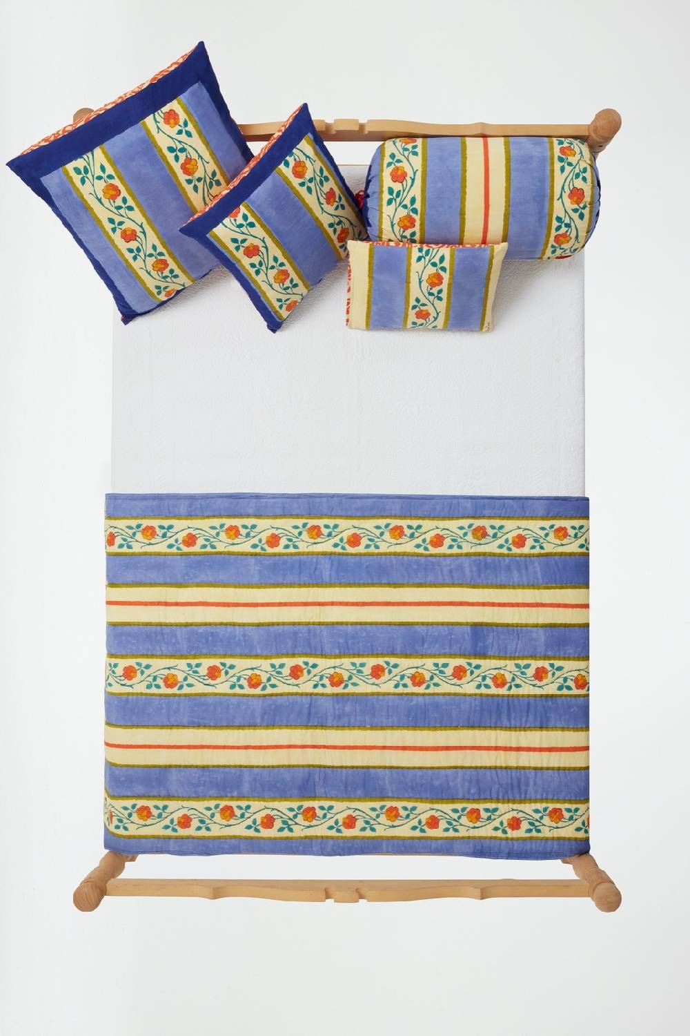 Lisa Corti trapunta reversibile 110x180cm varanasi stripes pervinch Offerta Pasqua