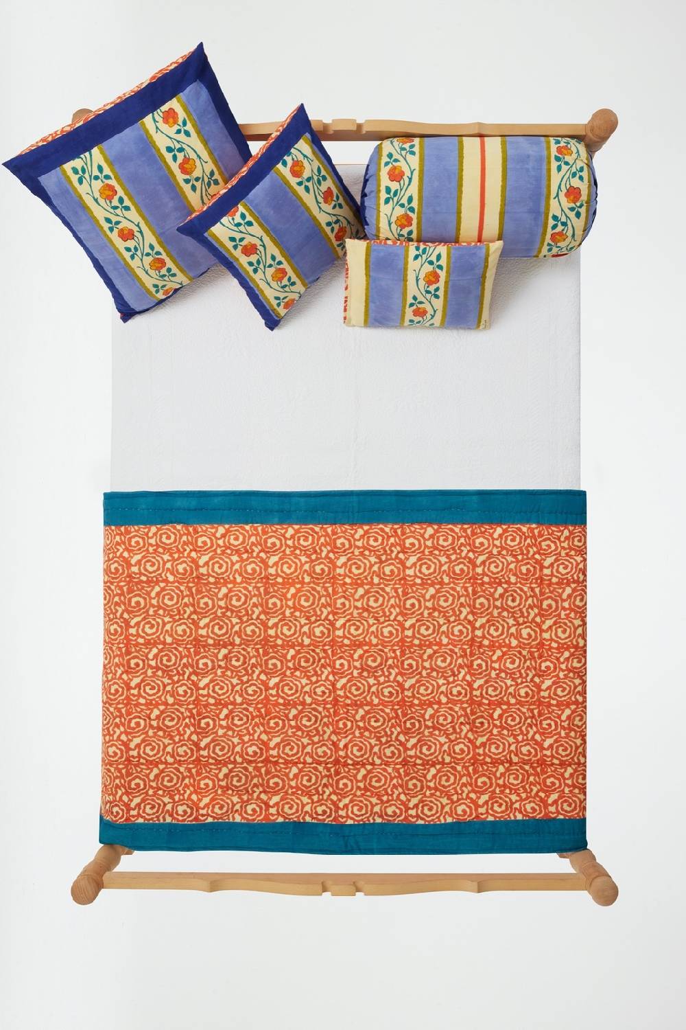 Lisa Corti trapunta reversibile 110x180cm varanasi stripes pervinch Offerta Pasqua