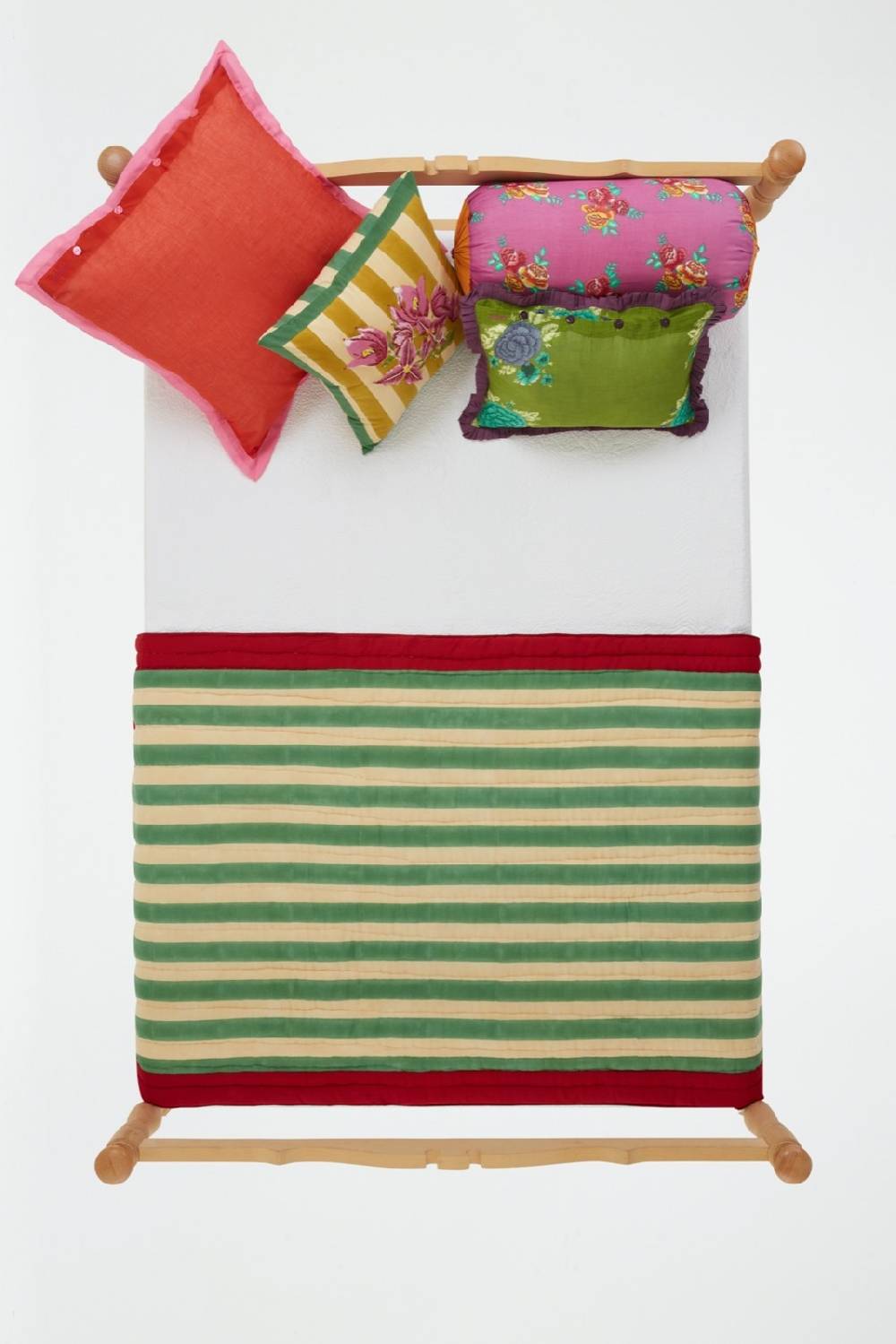 Lisa Corti trapunta reversibile 110x180cm issimo x lisa corti bouganville stripes white mustard Offerta Anniversario