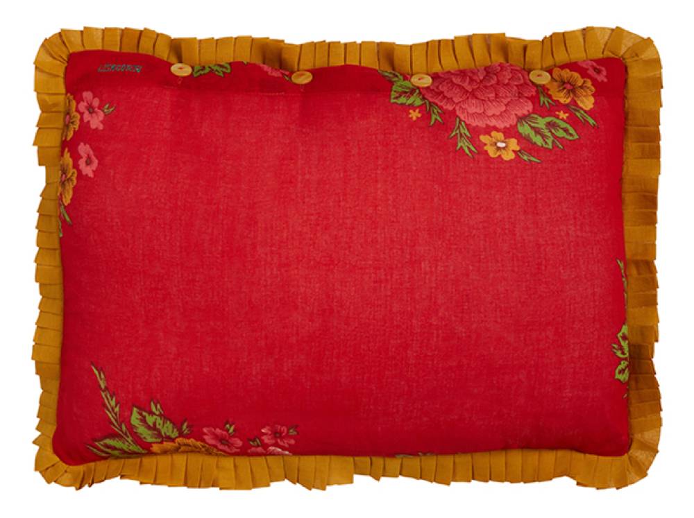 Lisa Corti federa organza 35x50cm big dahlia red Rilascio limitato