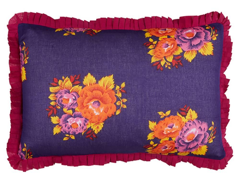 Lisa Corti federa organza 35x50cm tiger flower dark blue Ultimo giorno