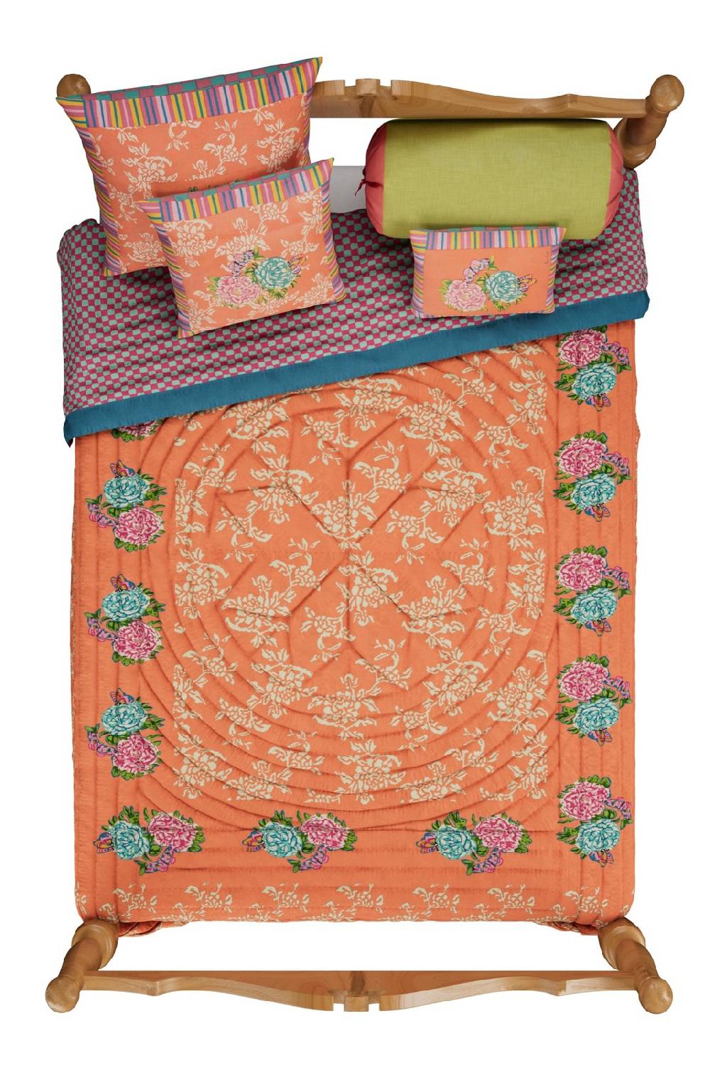 Lisa Corti trapunta reversibile 250x270cm kandem queen peach Enormi sconti