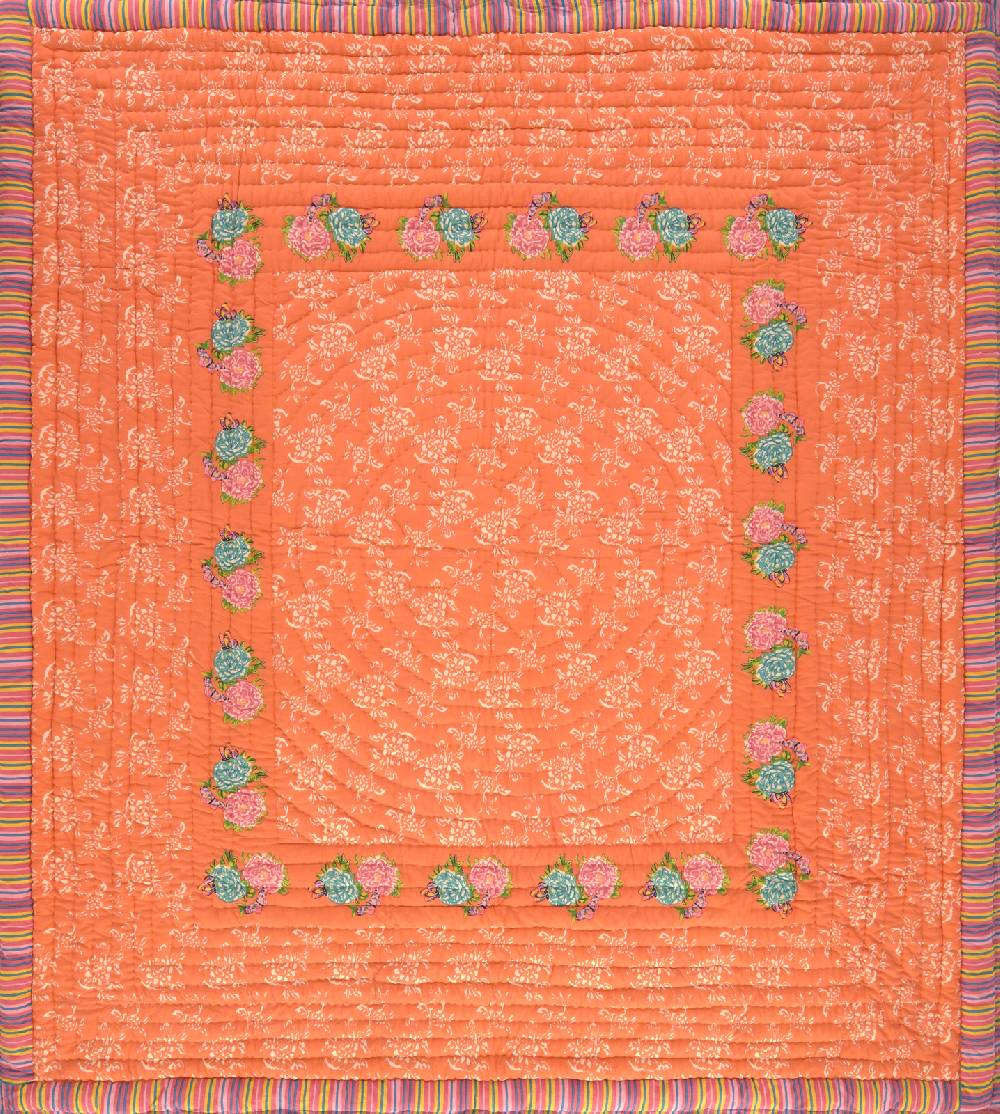 Lisa Corti trapunta reversibile 250x270cm kandem queen peach Enormi sconti