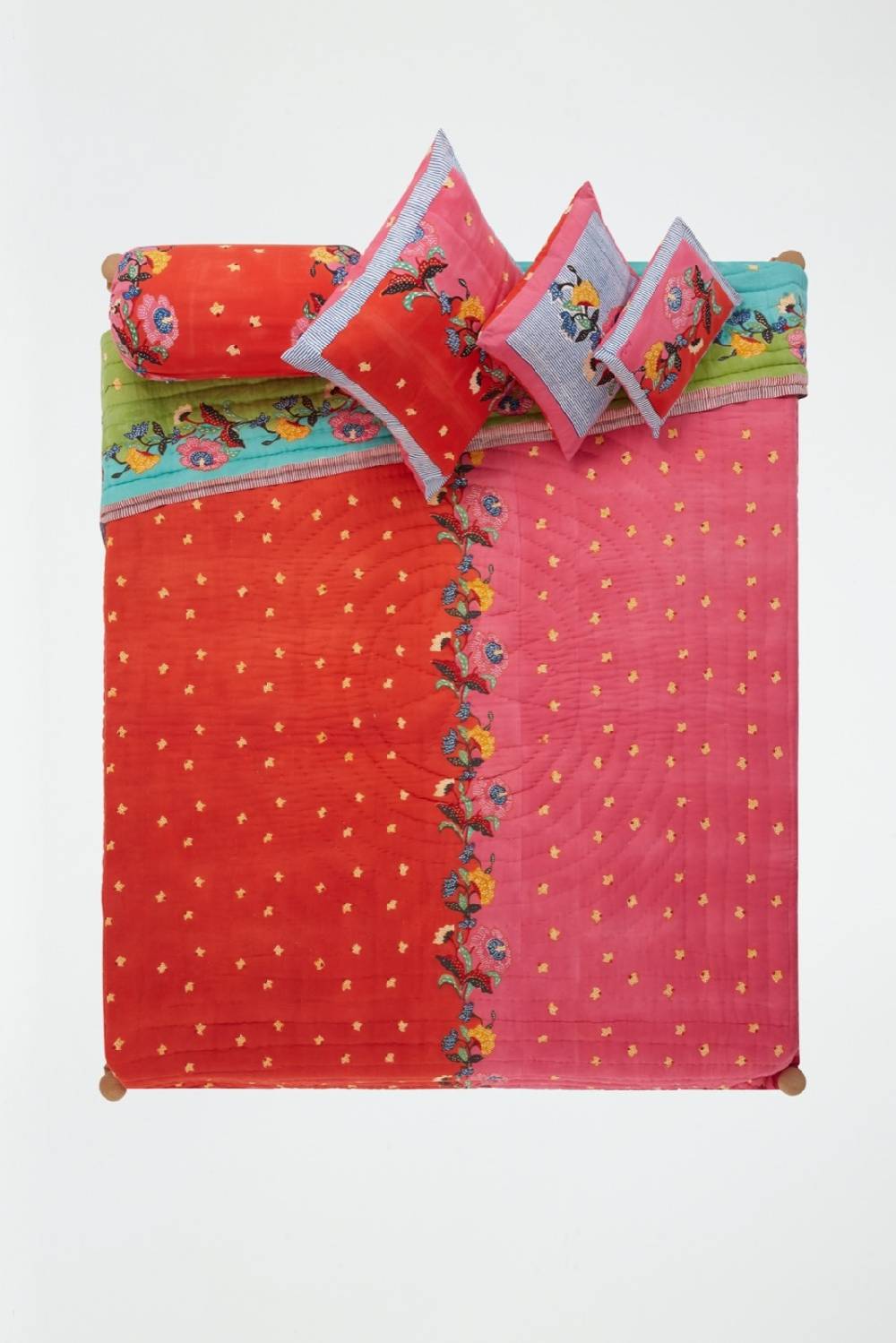 Lisa Corti trapunta reversibile 250x270cm indonesian red rose Trasporto libero internazionale