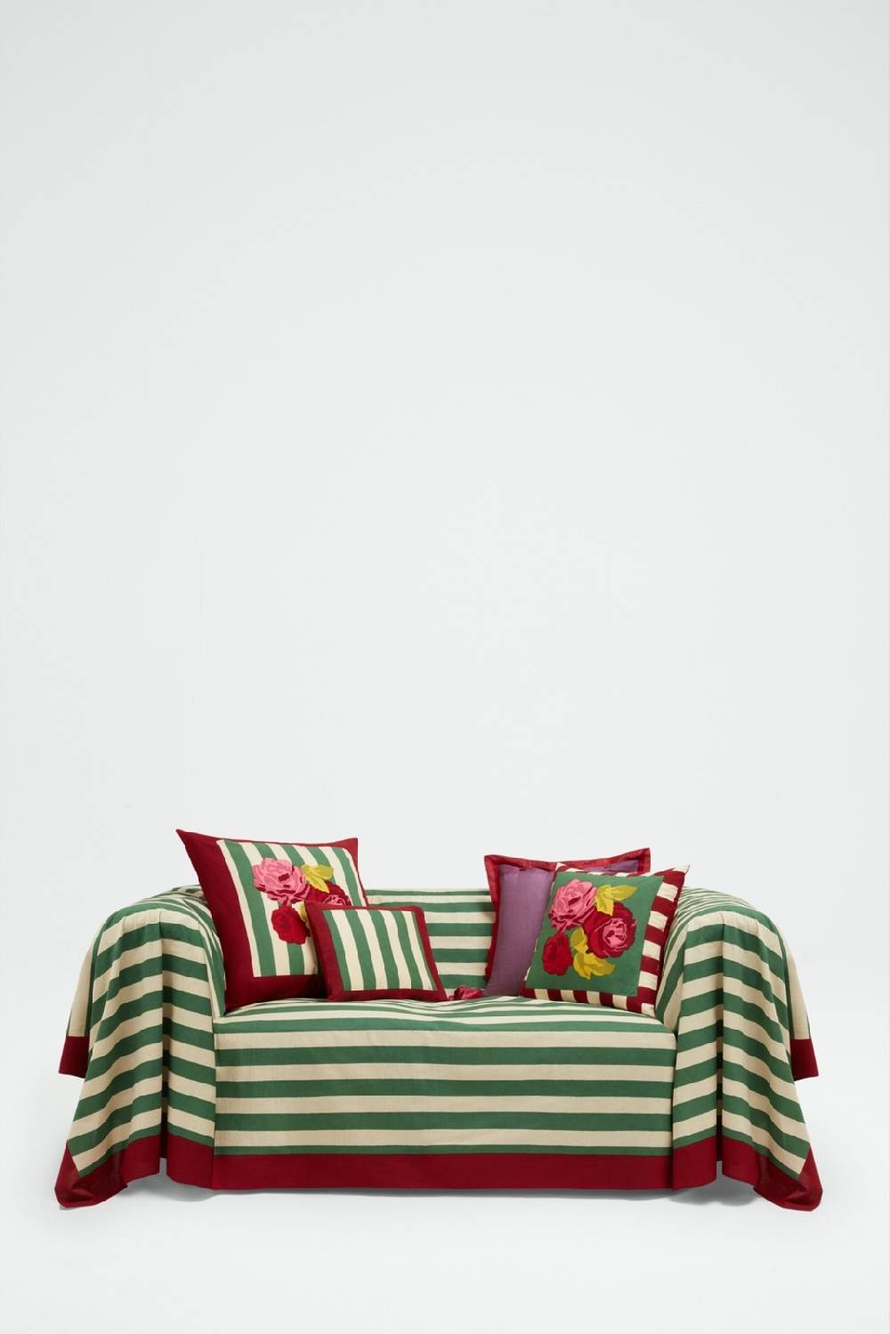 Lisa Corti telo cotone 250x270cm nizam stripes green natural Prezzo basso