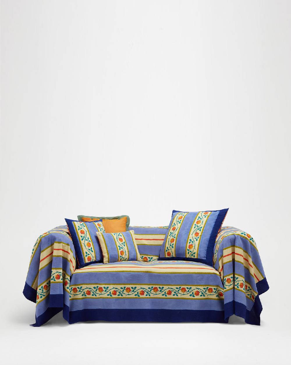 Lisa Corti telo cotone 250x270cm varanasi stripes pervinch Offerta settimanale