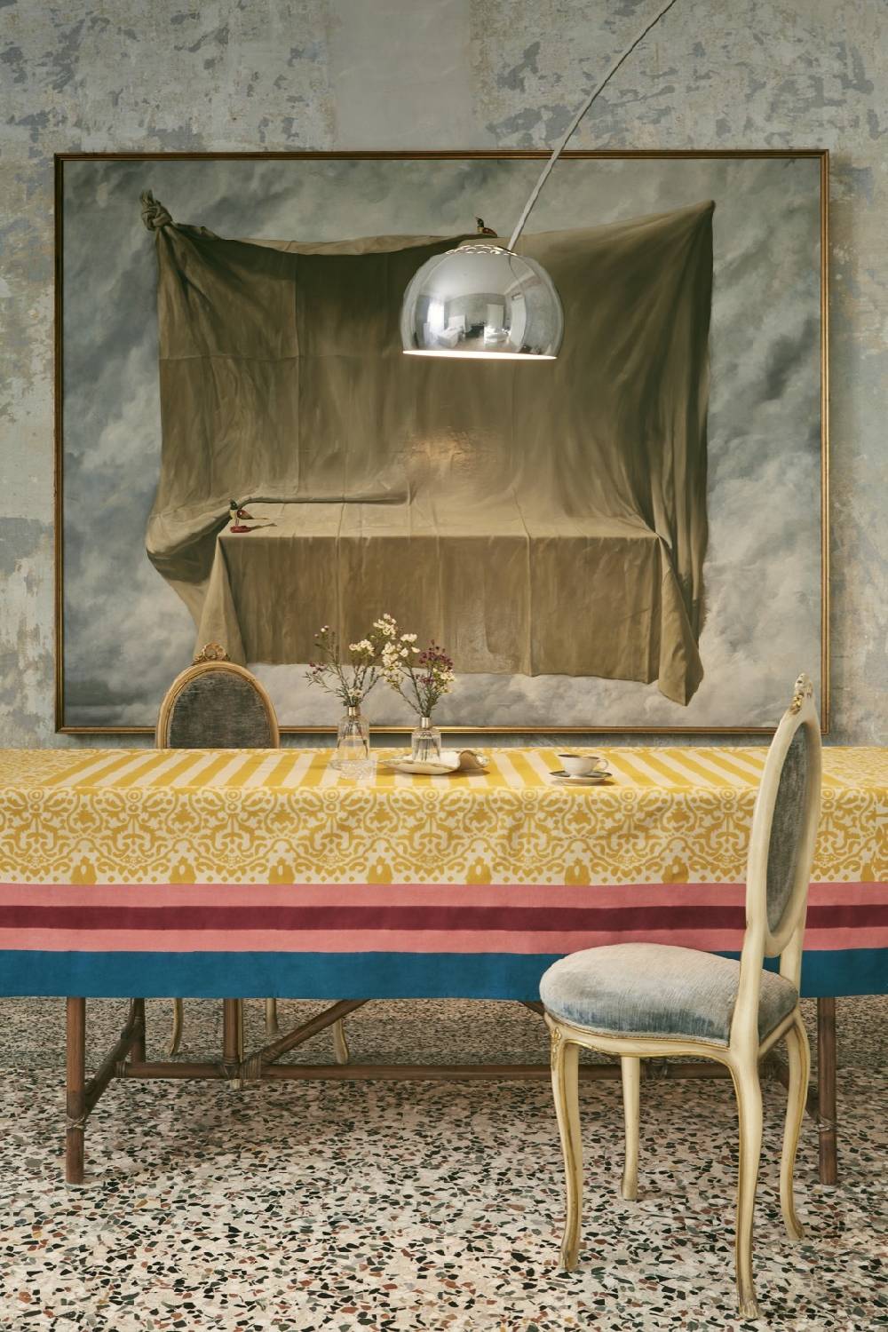 Lisa Corti telo cotone 250x270cm damask design gold Rilascio limitato