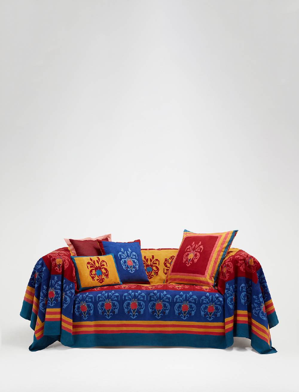 Lisa Corti telo cotone 250x270cm brocade royal blue Ultimi due giorni