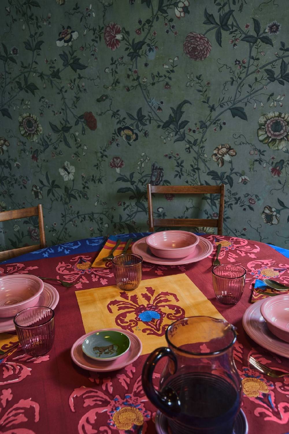 Lisa Corti telo cotone 250x270cm brocade royal blue Ultimi due giorni