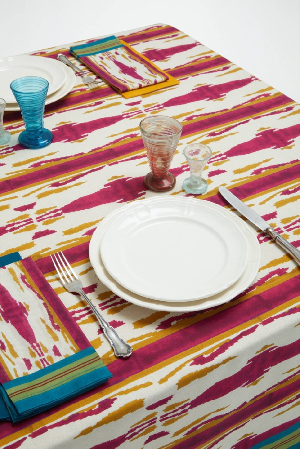 Lisa Corti telo cotone 250x270cm flame aubergine-gold Fino al 55% di sconto
