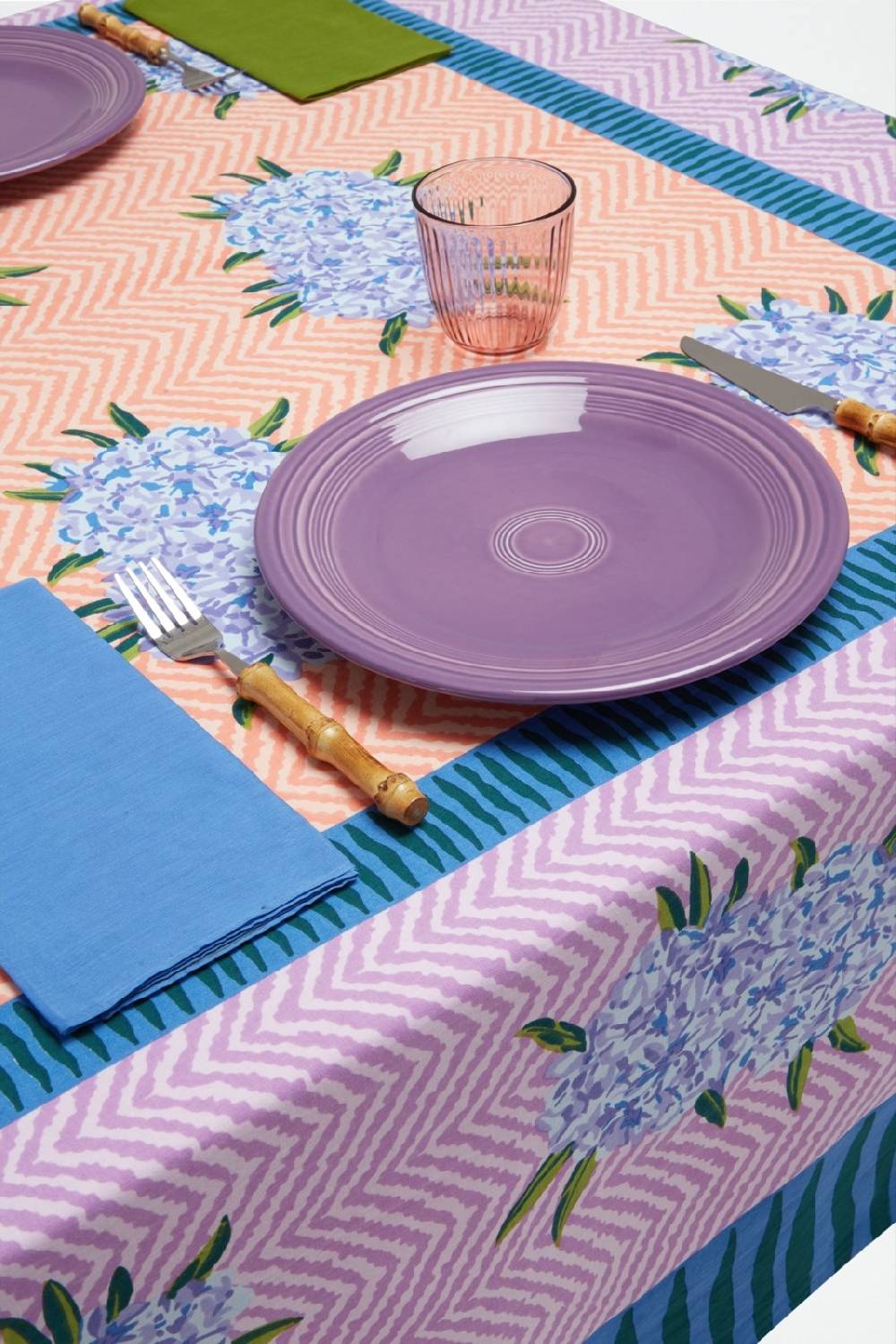 Lisa Corti telo cotone 220x270cm oleander lilac peach Trasporto libero internazionale