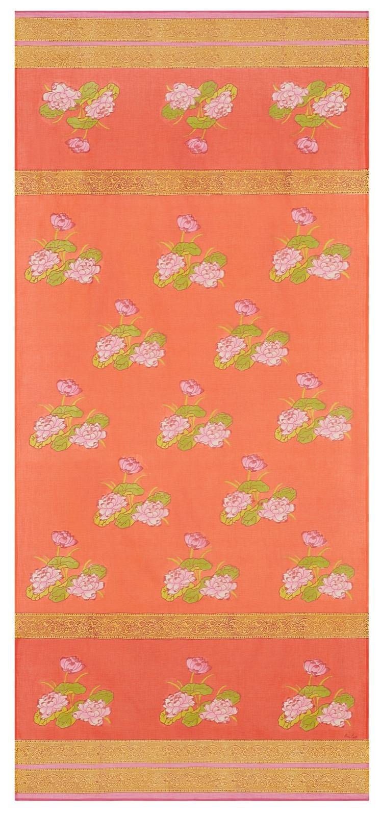 Lisa Corti tenda mussola di cotone 110x240cm tea flower red orange Novità