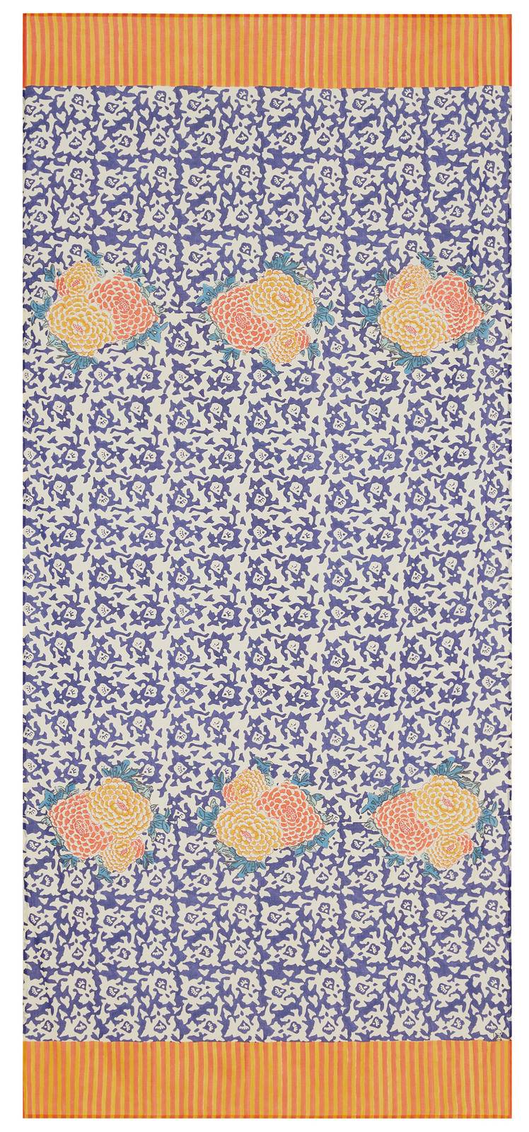 Lisa Corti tenda mussola di cotone 110x240cm arabesque corolla blue natural Presa