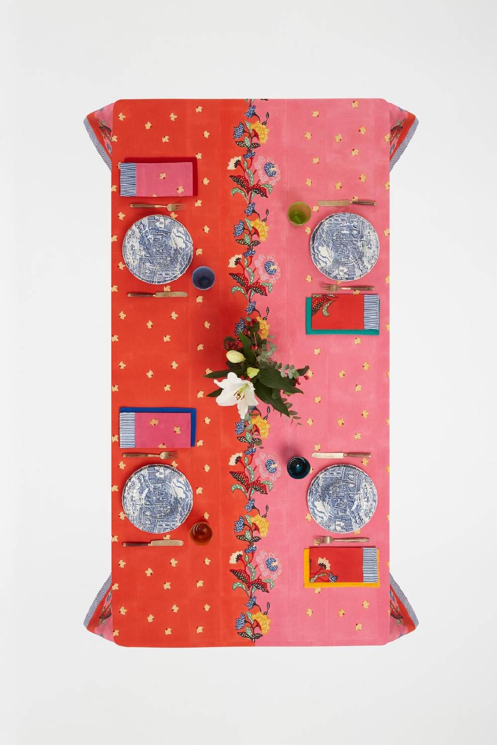 Lisa Corti telo cotone 180x350cm indonesian red rose In Saldo