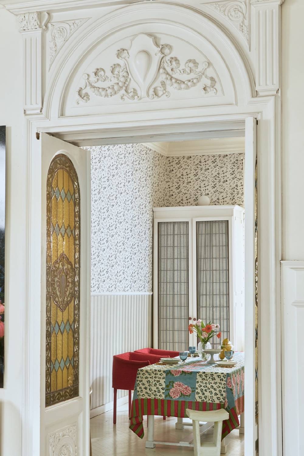 Lisa Corti telo cotone 220x350cm leopard stripes sky Vendite stagionali