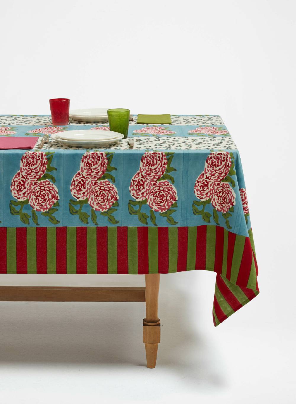 Lisa Corti telo mussola di cotone 220x220cm leopard stripes sky Offerta natalizia