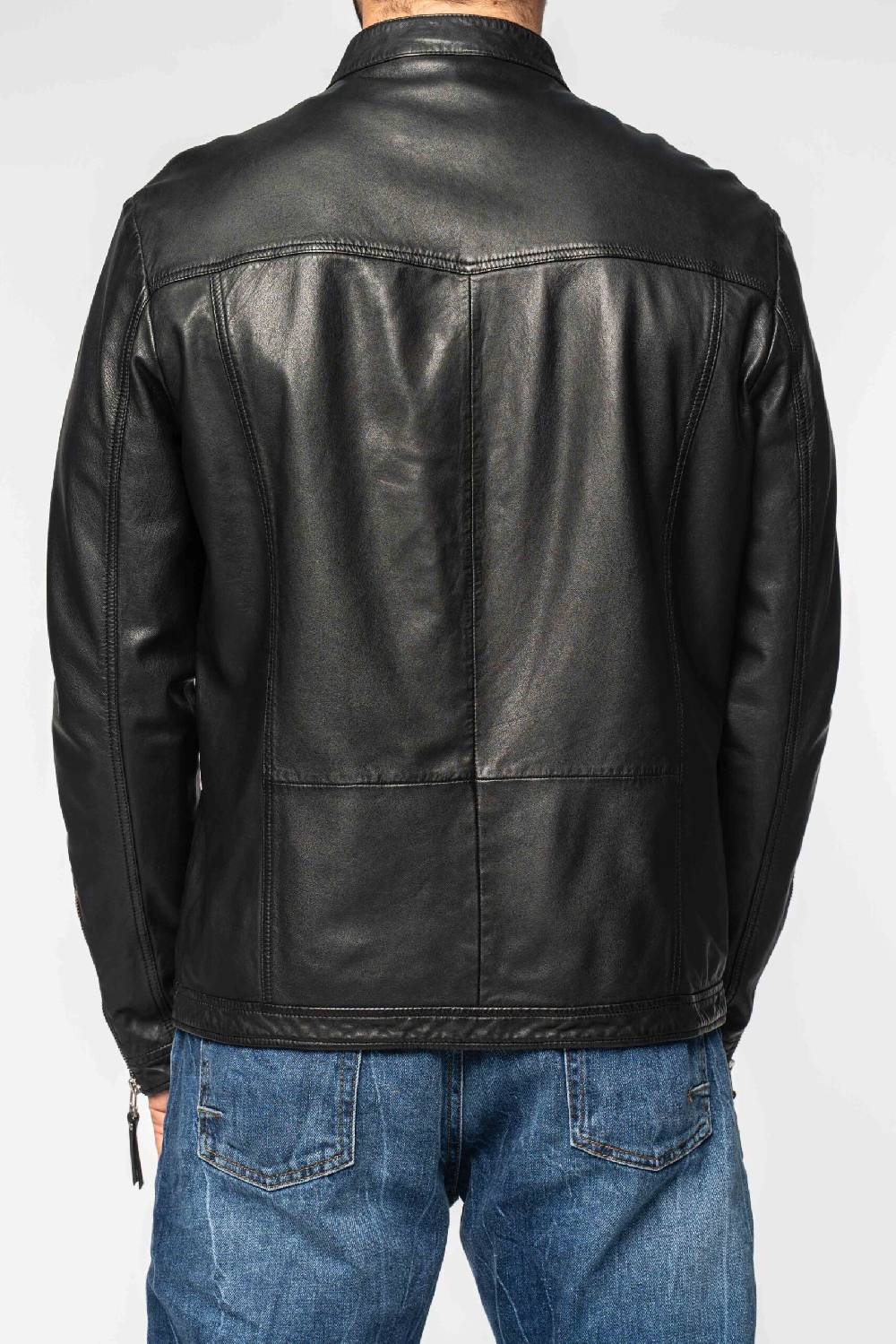 Officina 36 Biker nero in nappa lavata Vendita