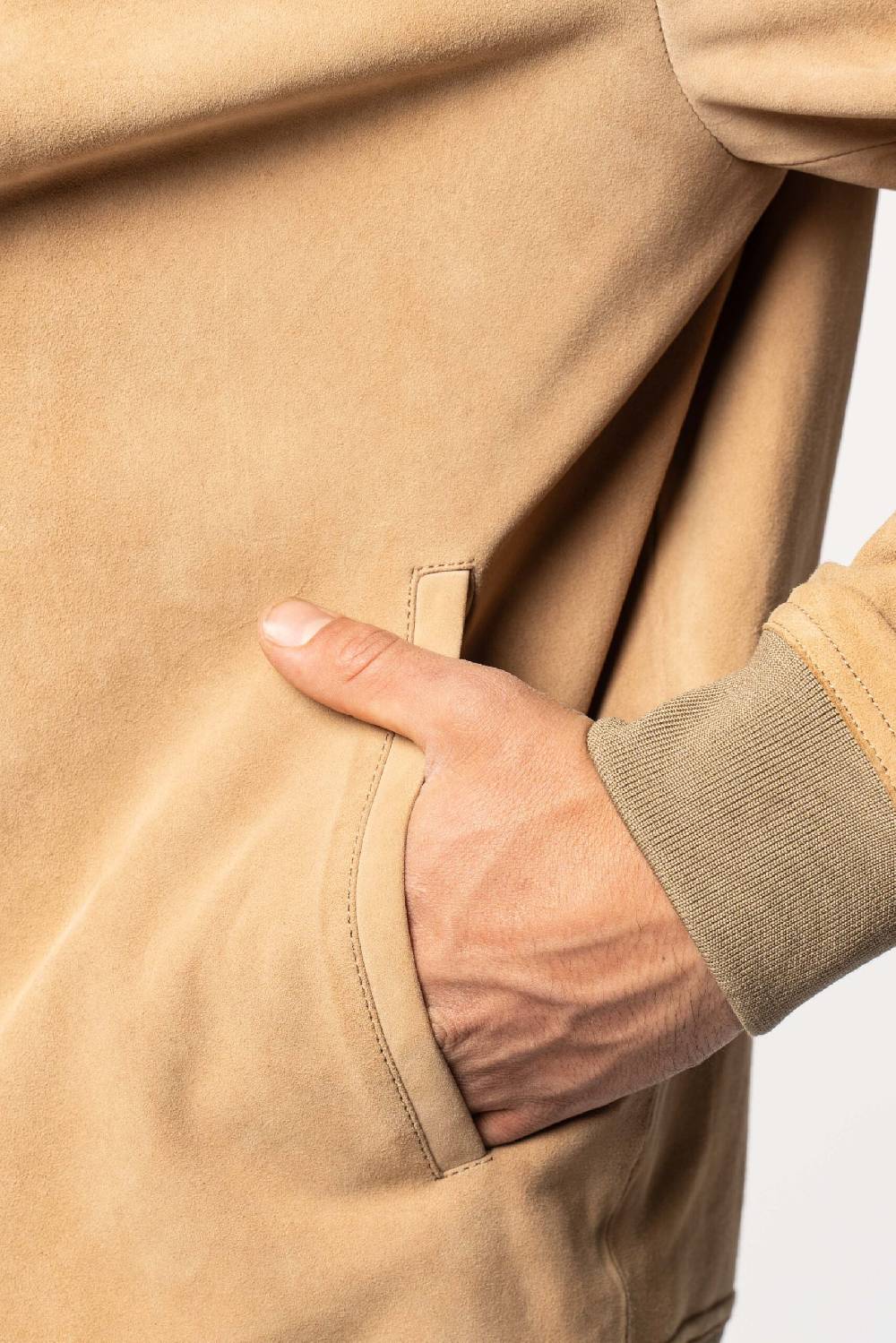 Officina 36 Bomber beige in suede Promozione