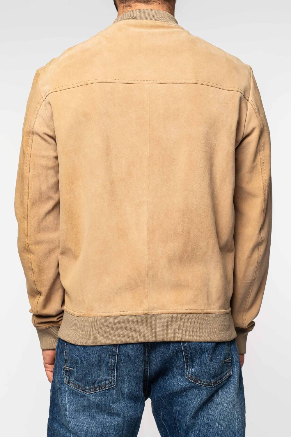 Officina 36 Bomber beige in suede Promozione