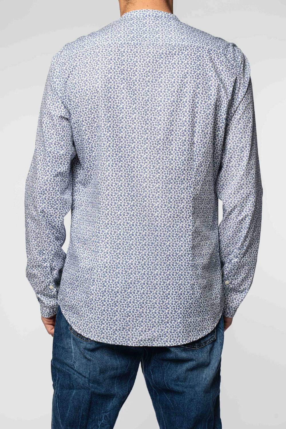 Officina 36 Camicia in cotone stampato blu denim Qualità Garantita