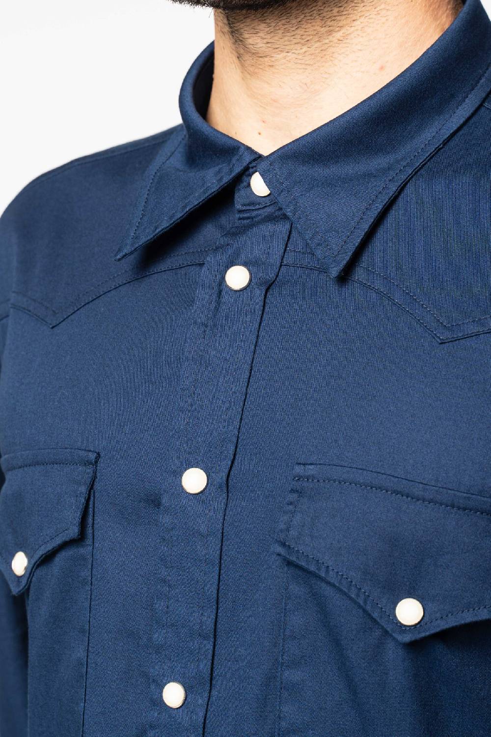 Officina 36 Camicia in gabardina color denim Consegna Veloce